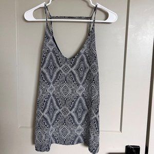 H&M Dark Blue/White Patterned Tank Top - Size 6
